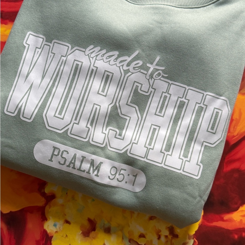 Green 'Made to Worship' Sweatshirt